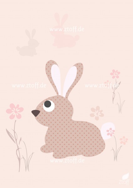 Leinwandbild Hase für Kinderzimmer