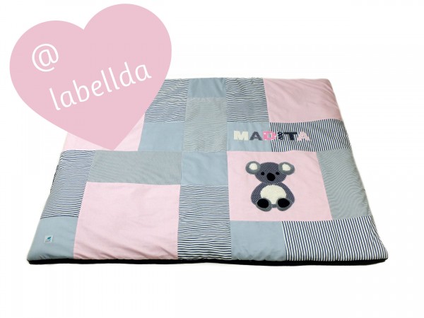 Krabbeldecke Pünktchen pastellrosa ab XL