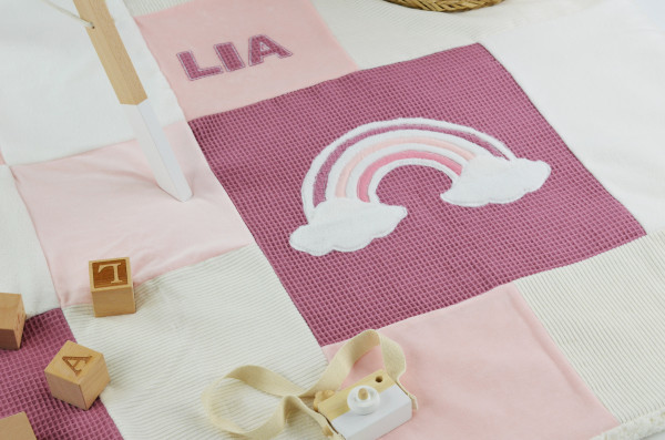 Kuscheldecke Waffelpique beere ab XL