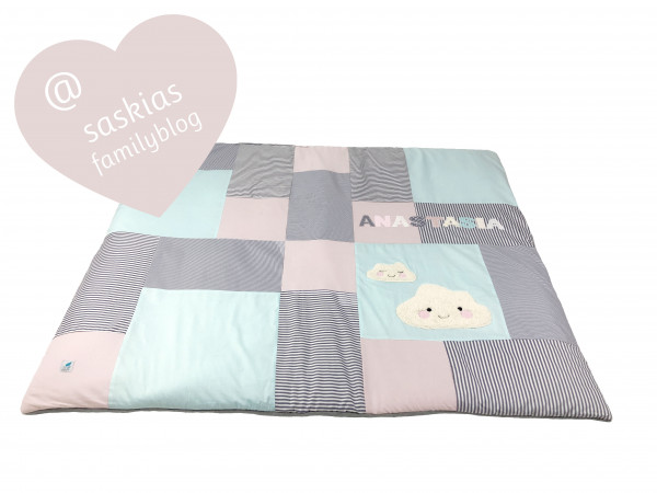 Krabbeldecke mint- altrosa ab XL