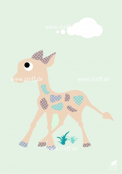 Leinwandbild Giraffe für Kinderzimmer