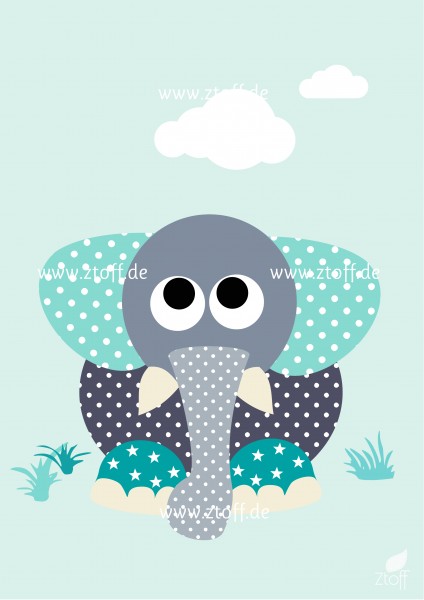 Leinwandbild Elefant für Kinderzimmer