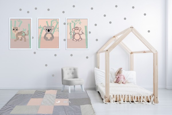 Download 3 Bilder für Kinderzimmer (Tiger, Koala, Affe)